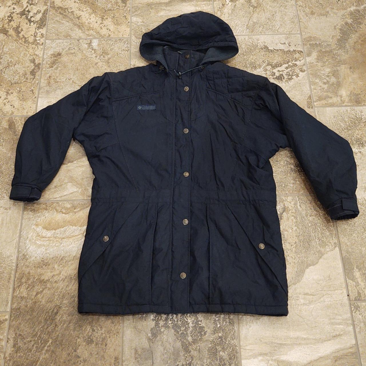Dark navy blue long Columbia Winter jacket Fits... - Depop