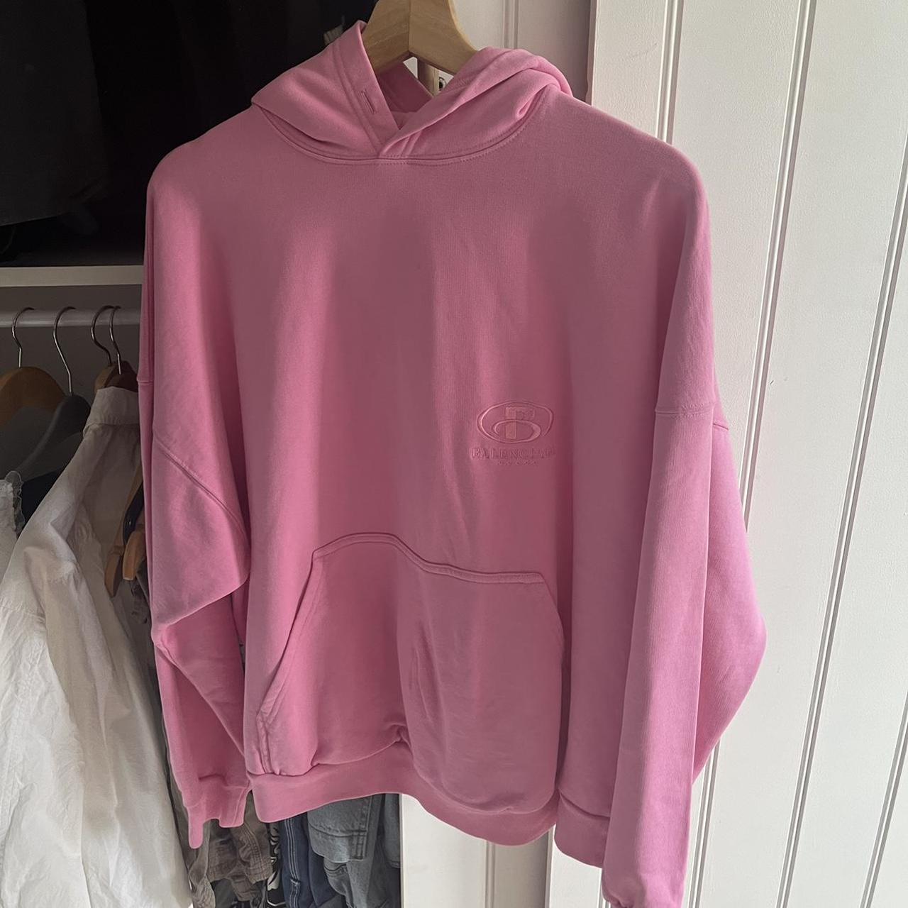 Balenciaga pink logo online hoodie