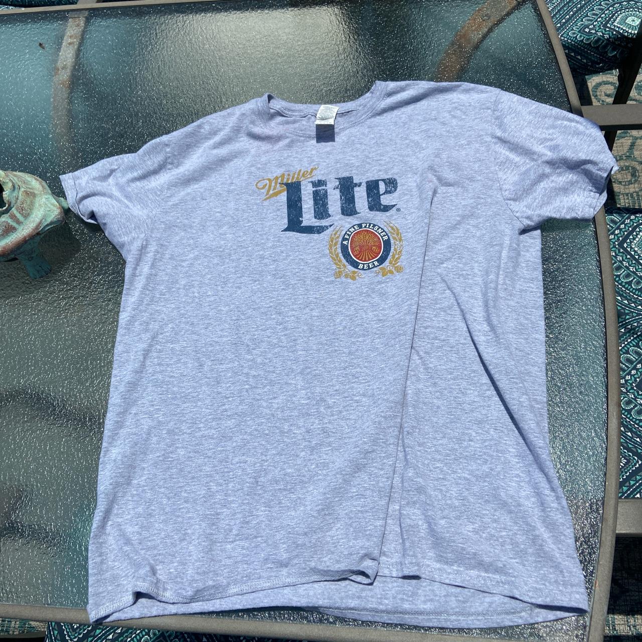 Classic grey Miller Lite dad tee Only flaw is pink... - Depop