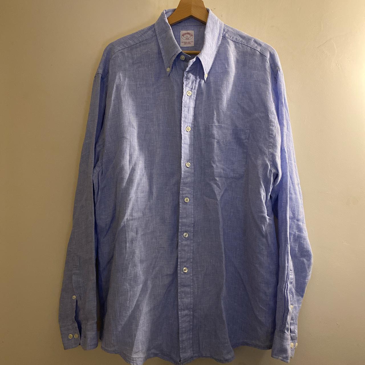 Brooks Brothers Linen shirt - Size L - pristine... - Depop