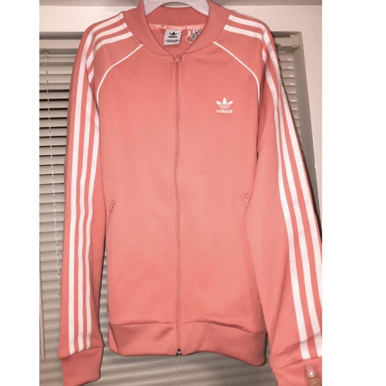 Light pink adidas track cheap jacket