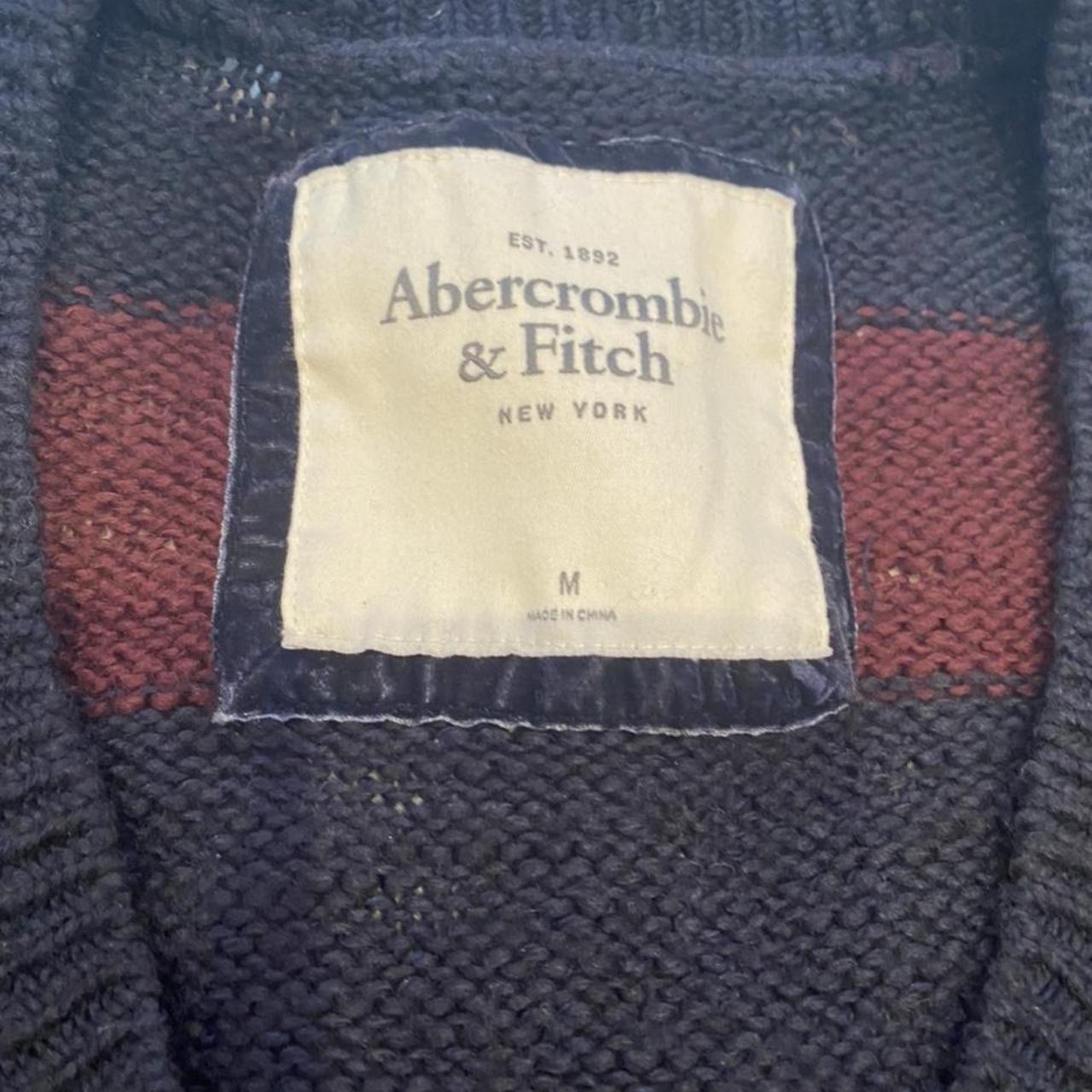 ୨୧ abercrombie & fitch navy and red striped... - Depop