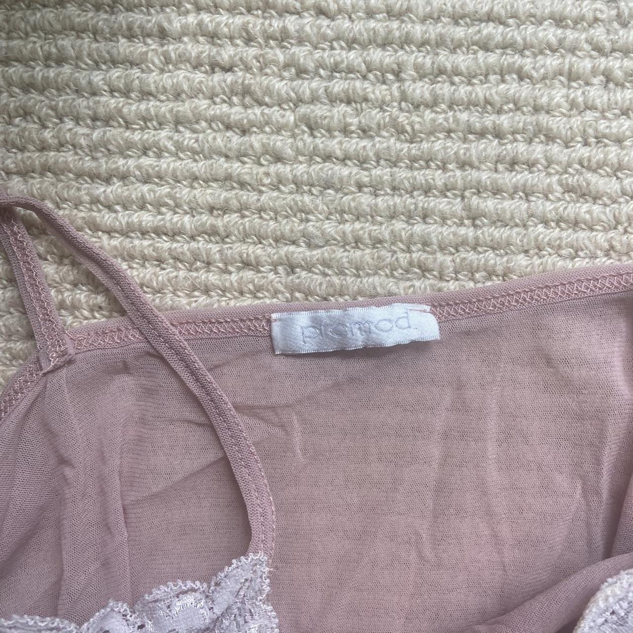 Y2K Vintage Pink Micromesh Cami from Promod - no... - Depop