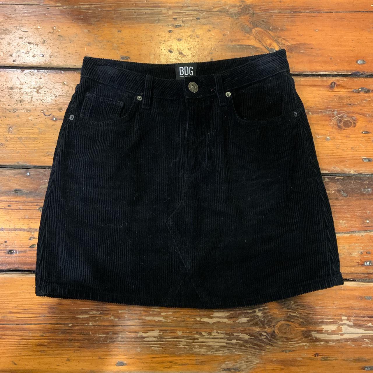 Corduroy black mini skirt - Depop