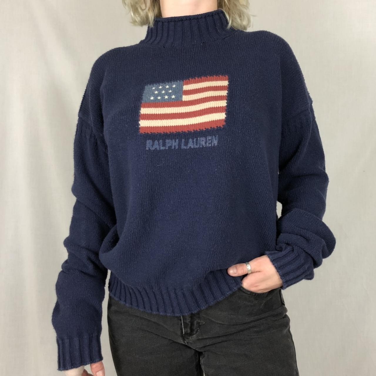 Vintage Ralph Lauren flag sweater. Tight knitted