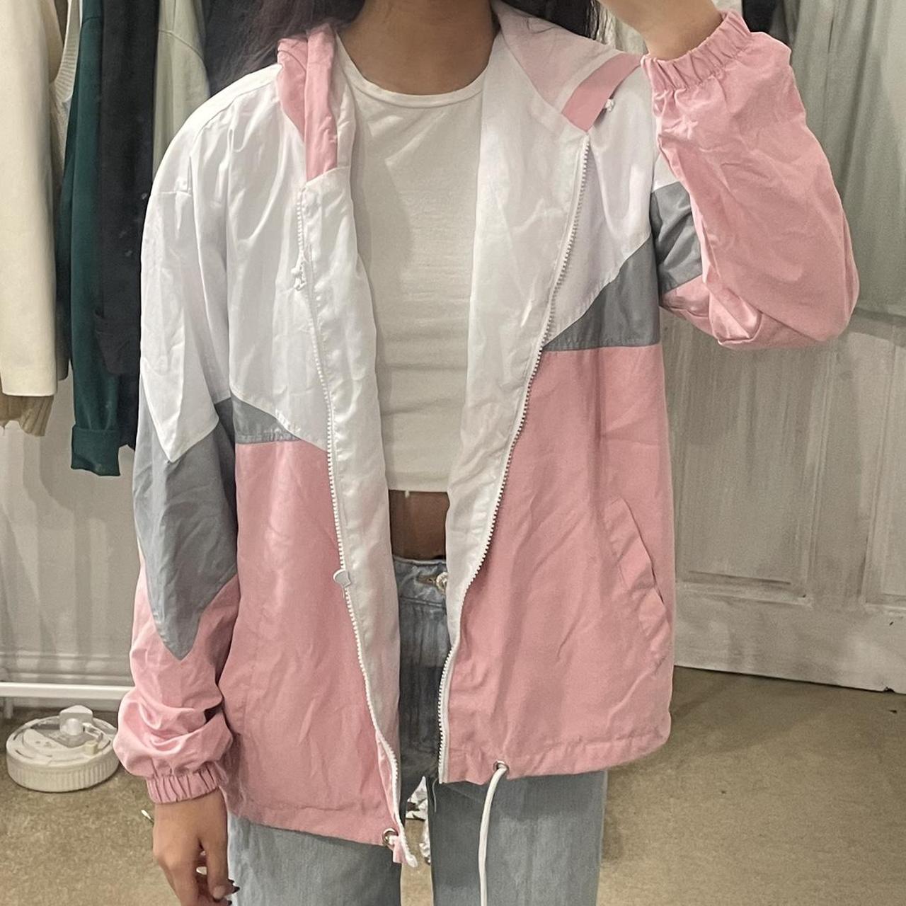 Pink grey 2024 and white windbreaker