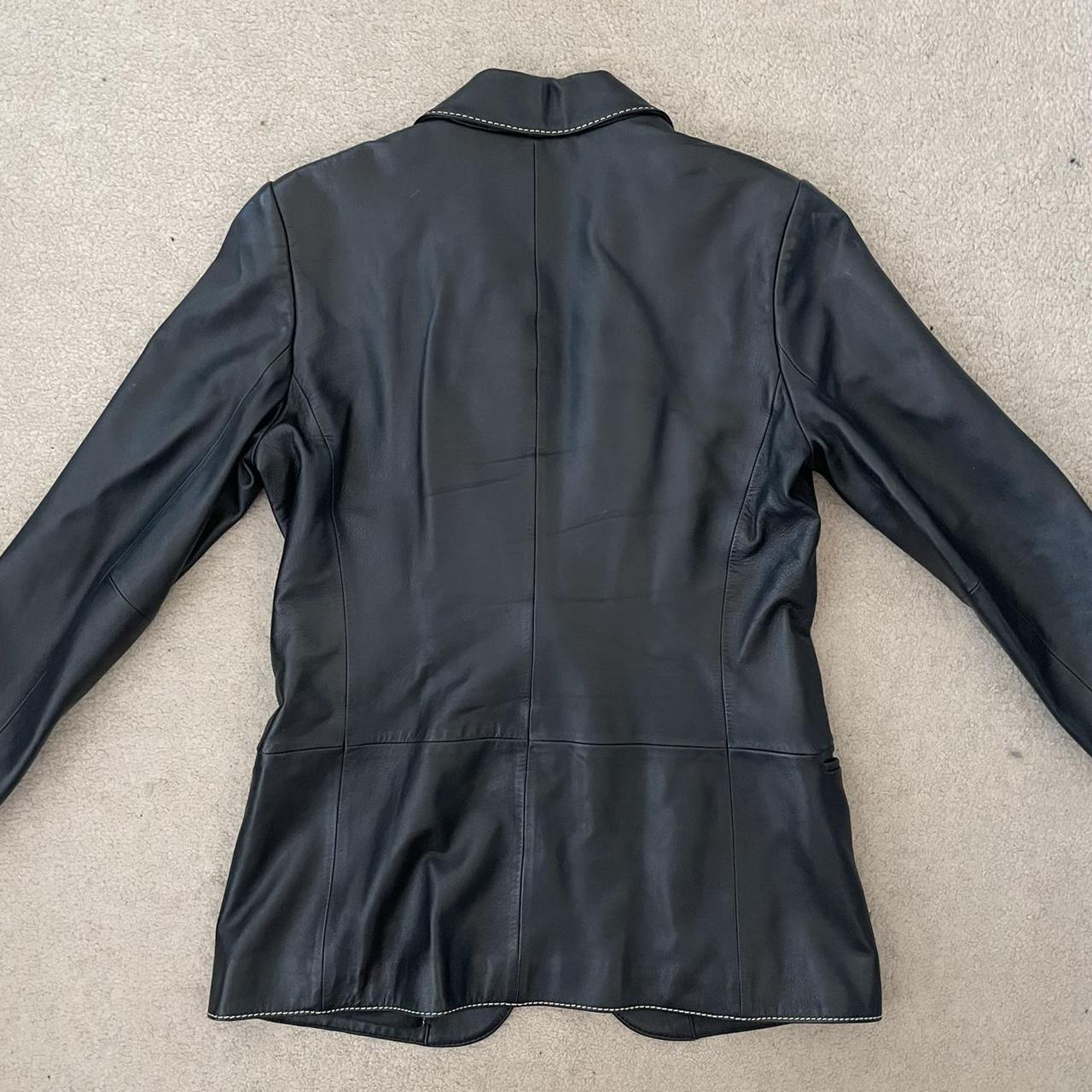 Black button up faux leather jacket DISCOUNTS ON... - Depop