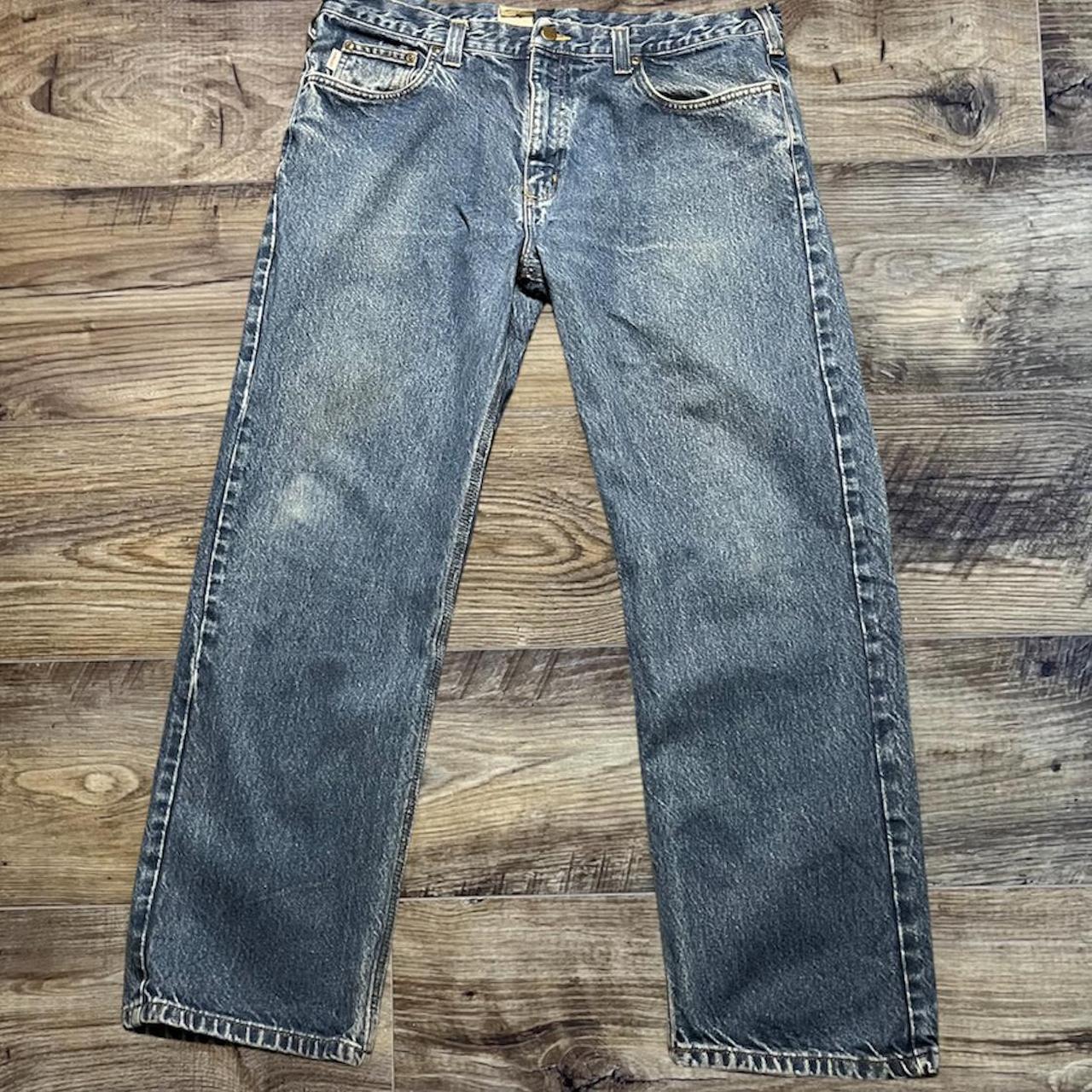 Carhartt Men's Blue Jeans | Depop