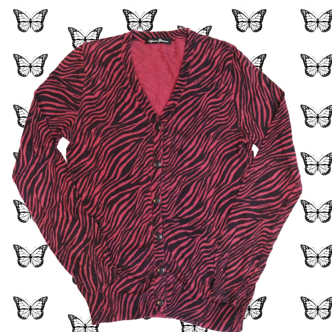 Vintage Hysteric Glamour Zebra striped Cardigan in | Depop