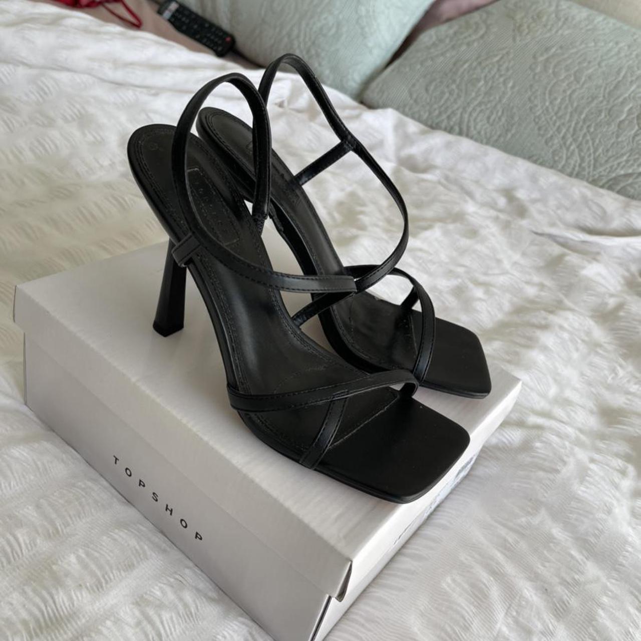 black strappy heels, super cute, only worn... Depop