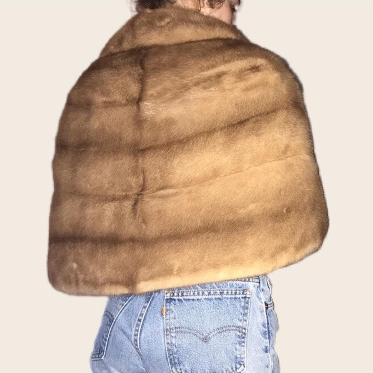 true vintage genuine mink stole with small hand&hellip; - Depop