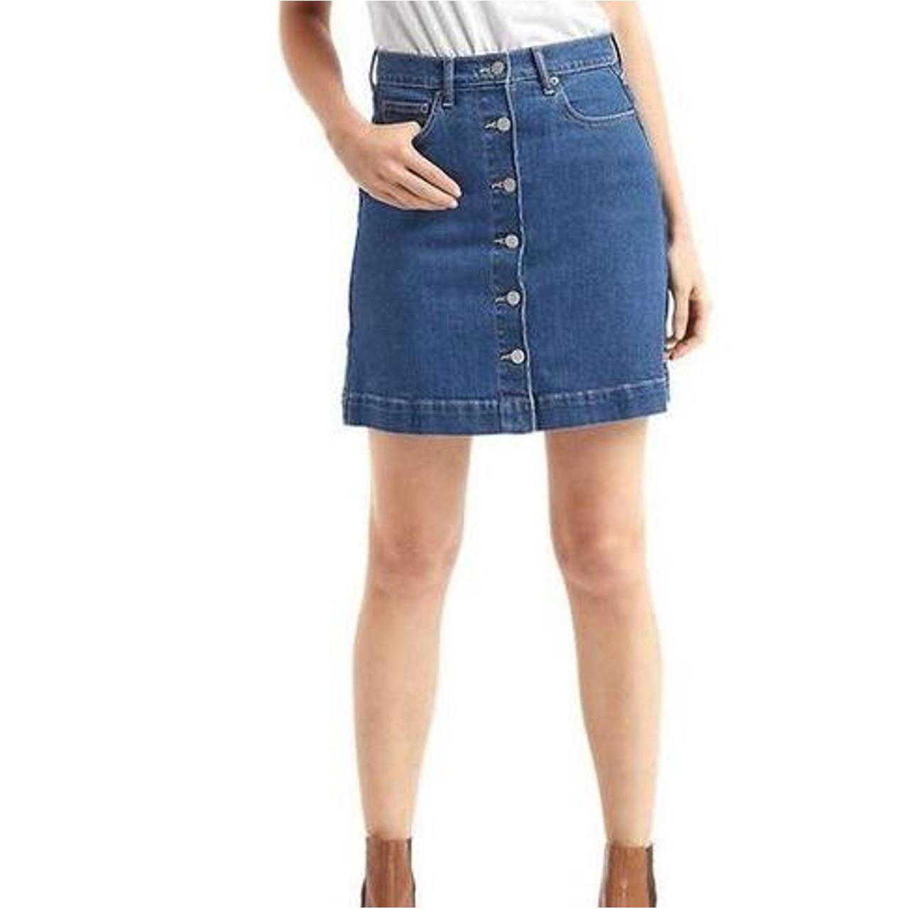 gap button front skirt