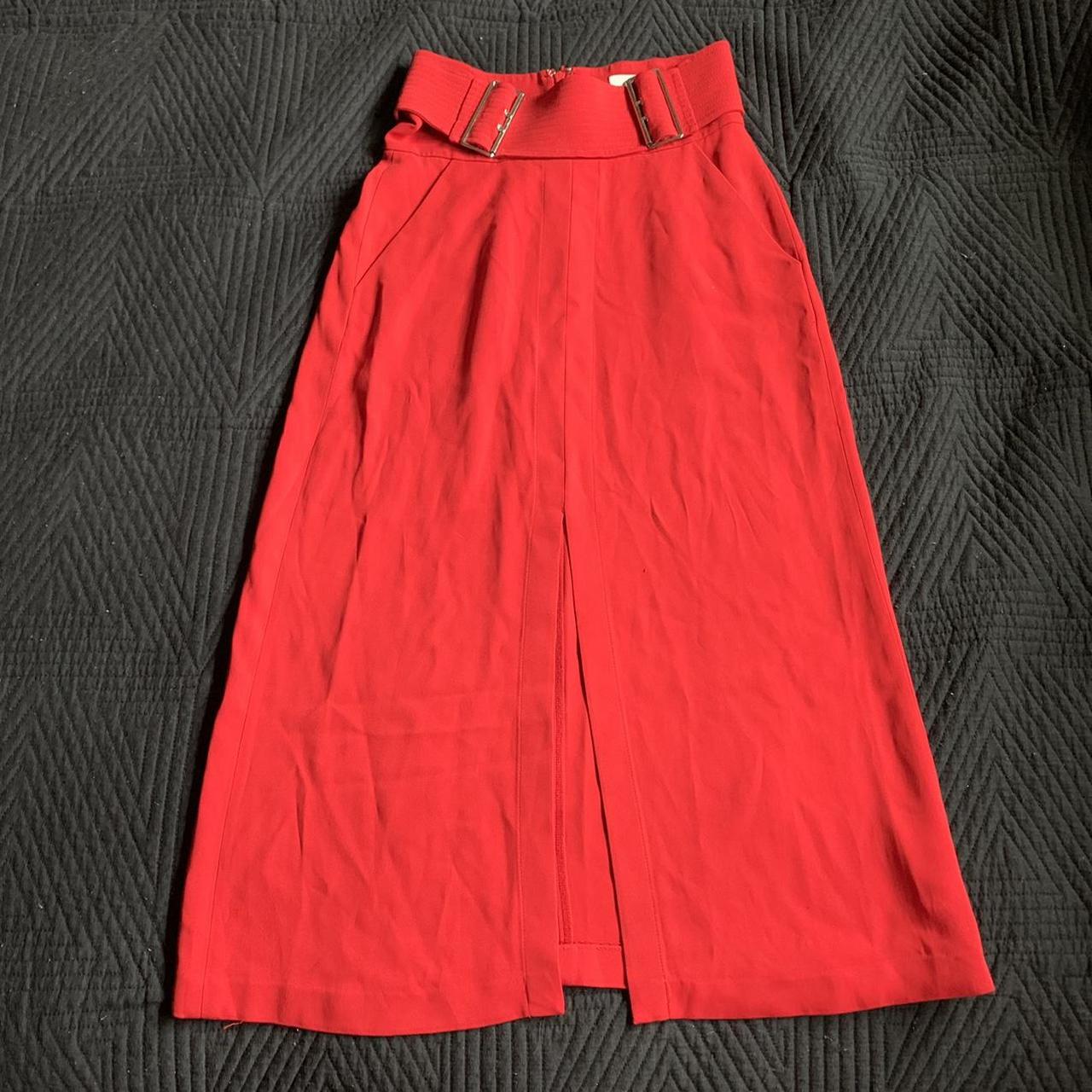 Product Image 1 - Red High Slit Midi Skirt

High