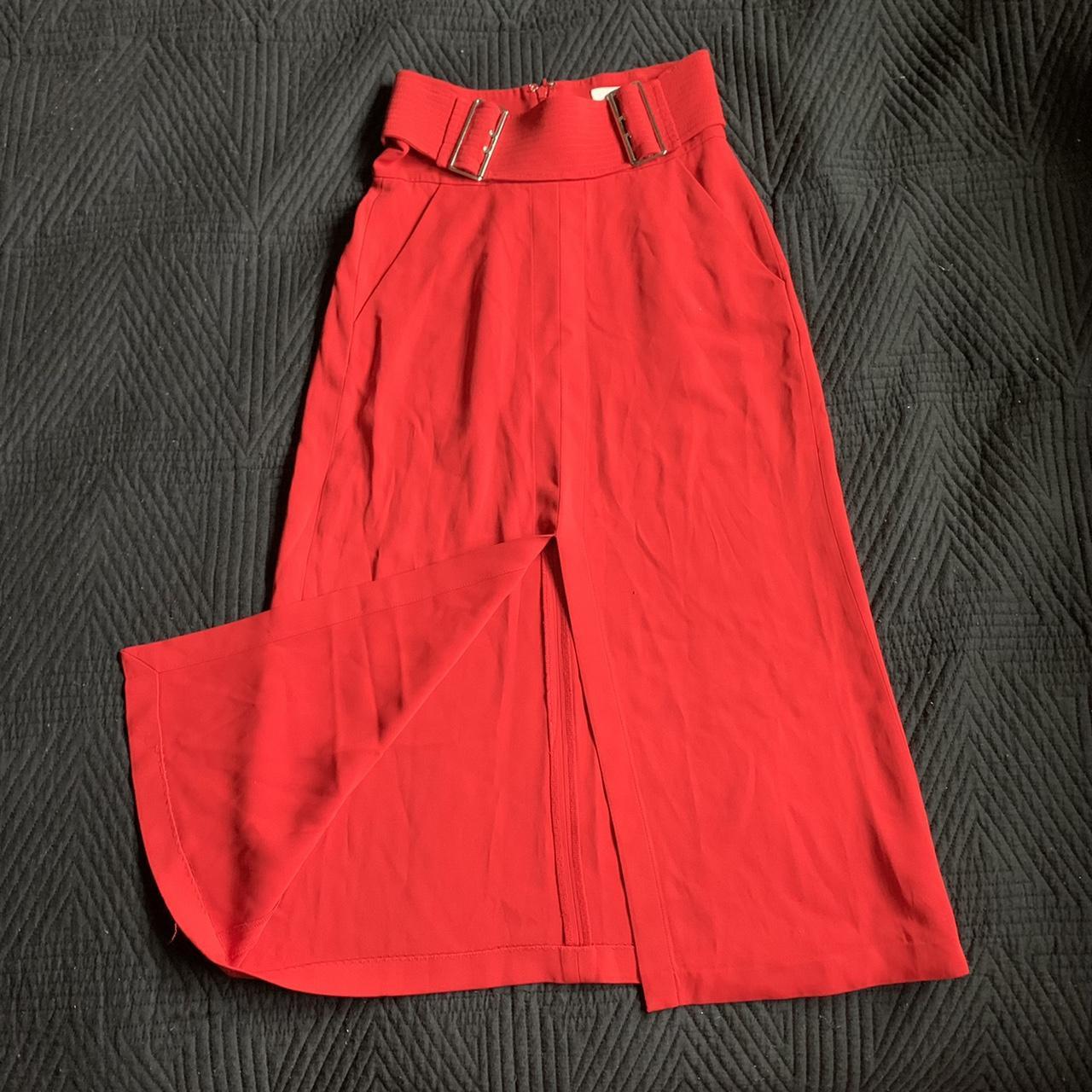 Product Image 2 - Red High Slit Midi Skirt

High