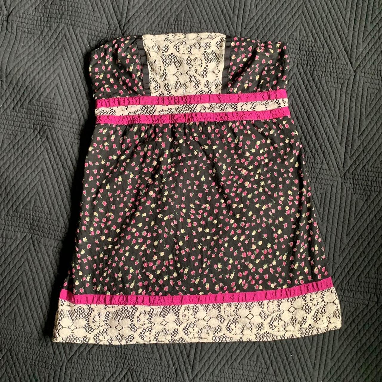 Dizzy Lizzy Women's Black and Pink Dress