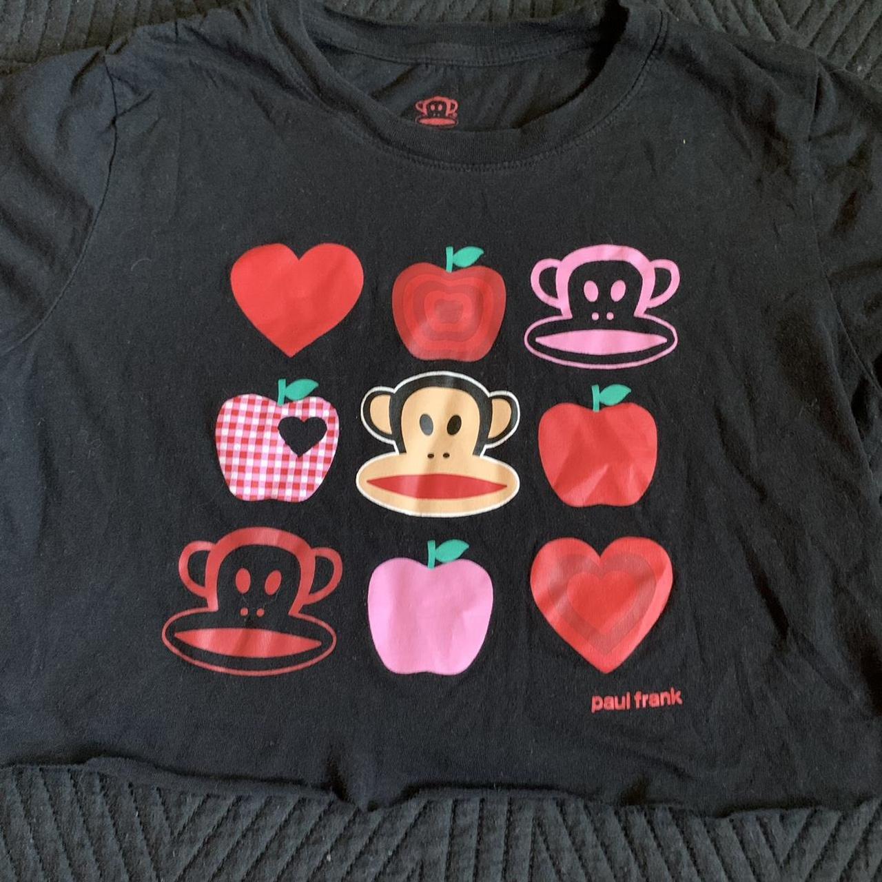 Paul Frank Cut Off Tee Monkeys, apples, hearts, oh... Depop