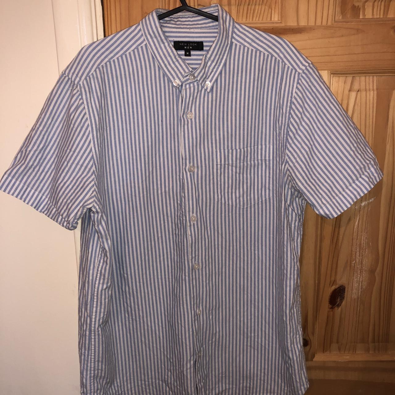 Men’s New Look Blue And White Stripped Shirt... - Depop