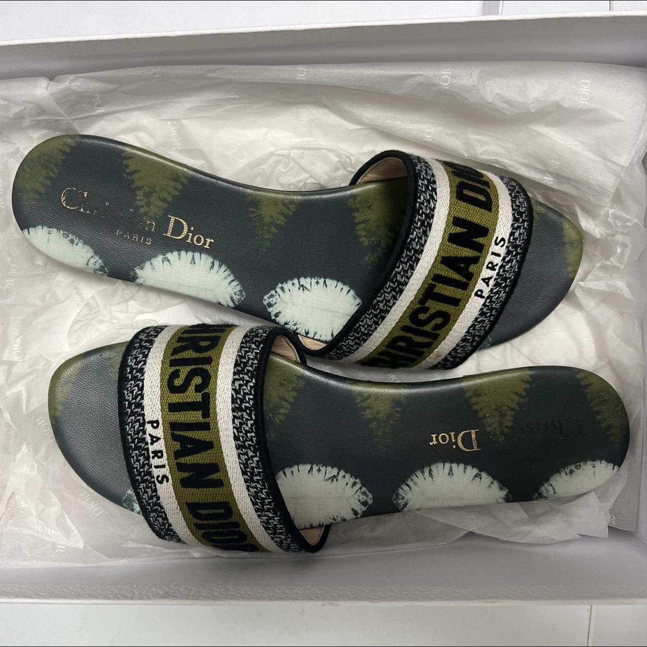 CHRISTIAN DIOR Dway Slides (Green Tie & Dior... Depop