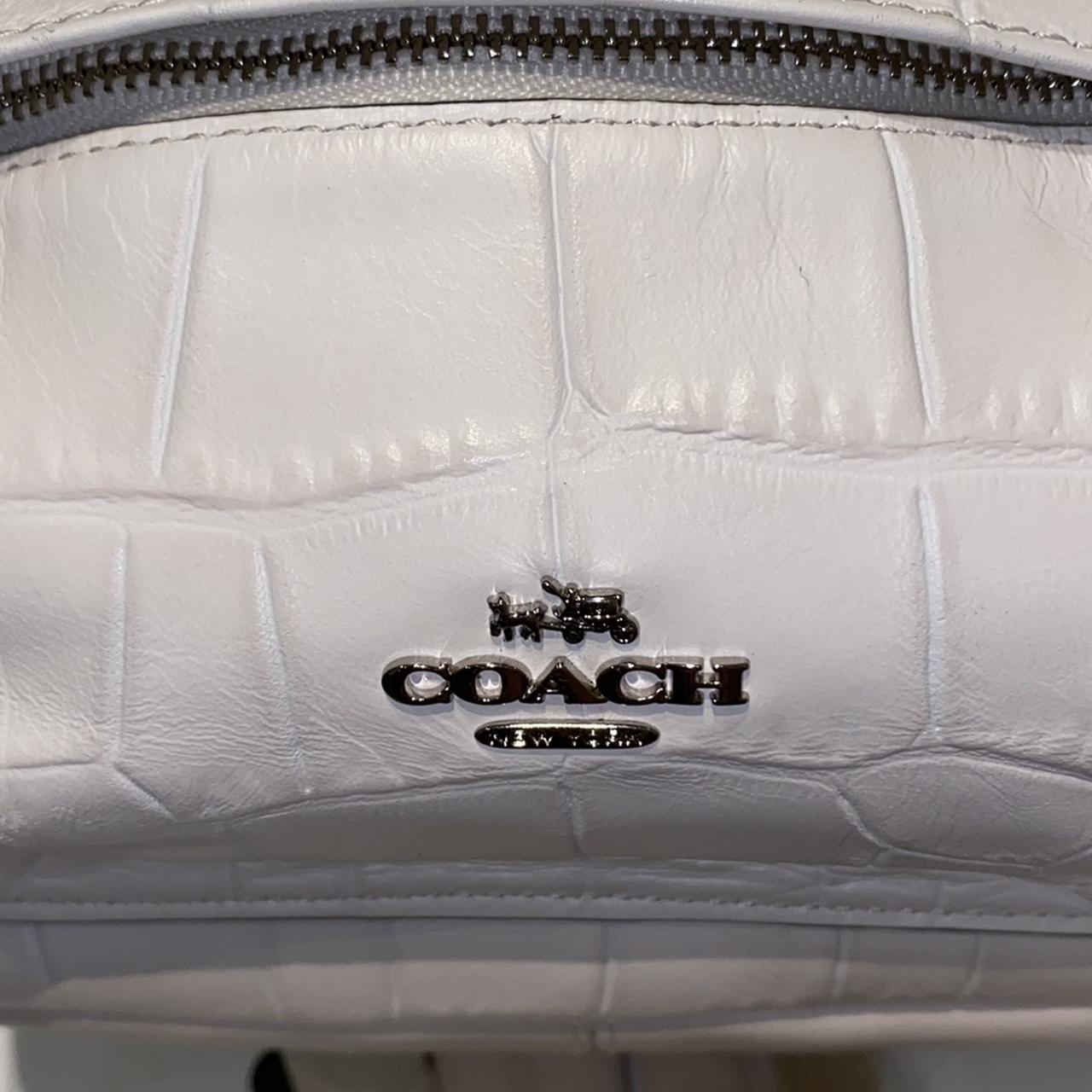 COACH Mini Campus Backpack In Croc Embossed Leather in White