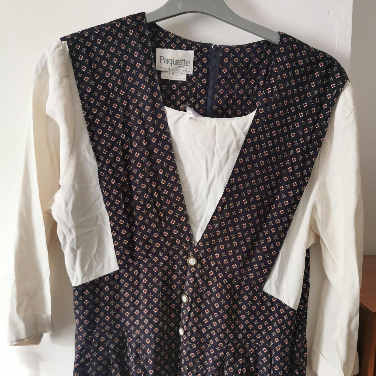 Women's Navy and Cream Jumpsuit Depop