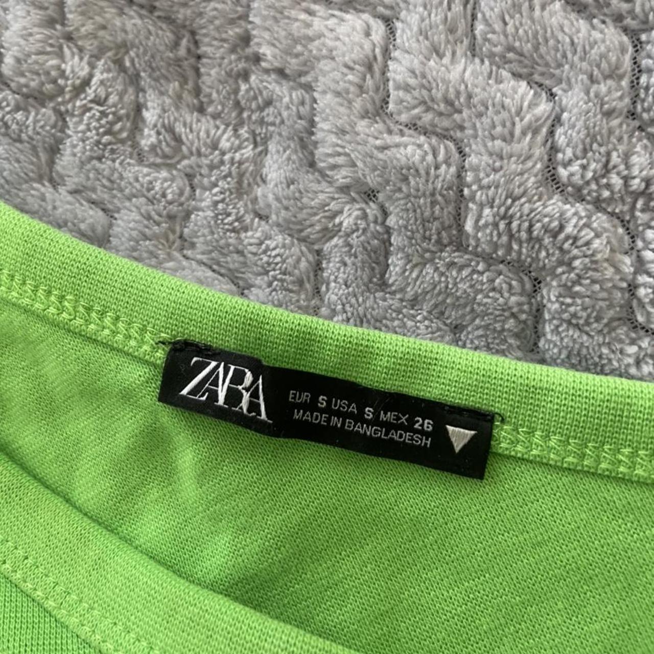 ZARA GREEN ASYMMETRIC ONE SHOULDER TOP No longer... Depop