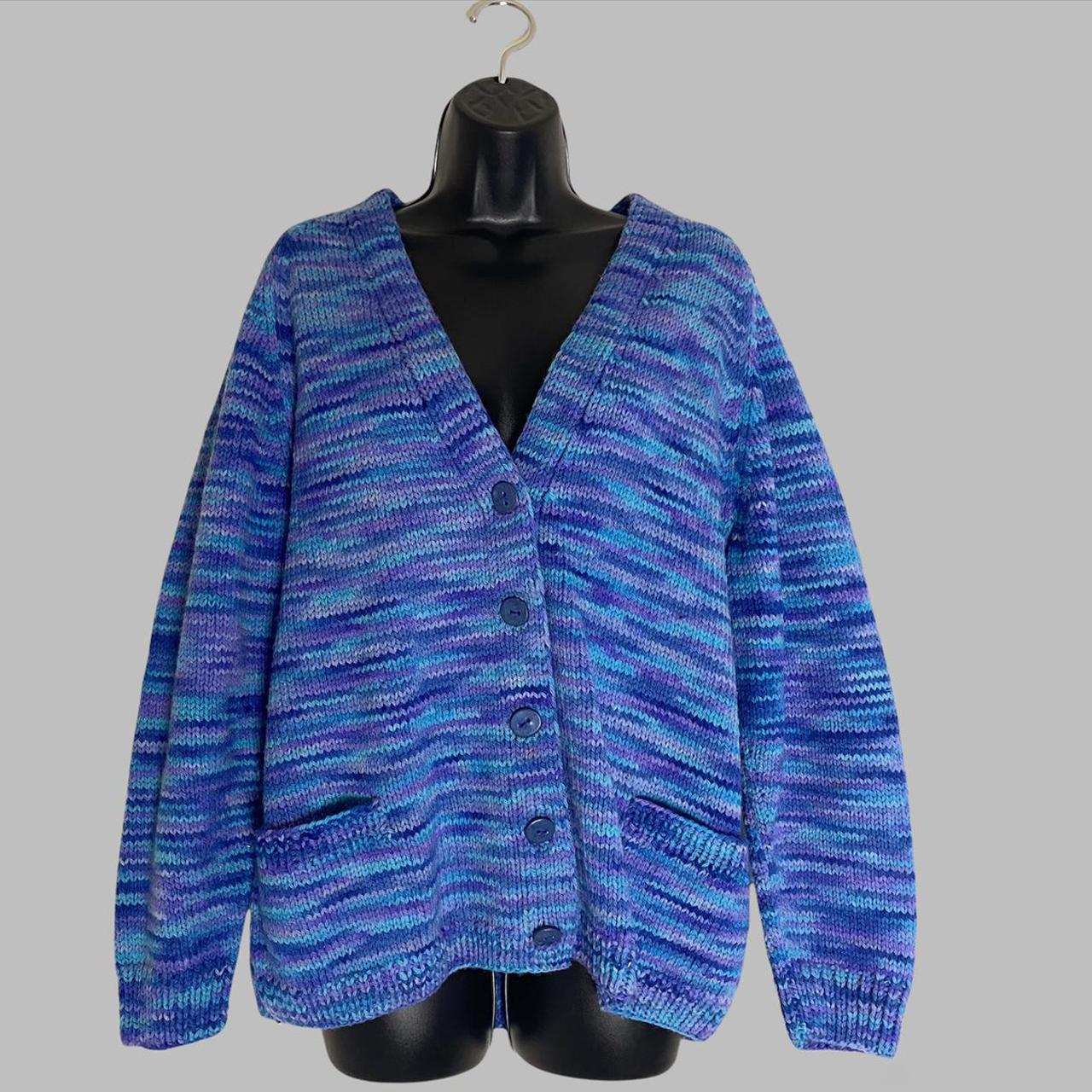 Women's Blue and Purple Cardigan