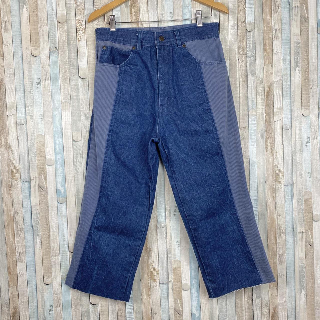 Vintage 70s light wash saddleback jeans Beautiful - Depop