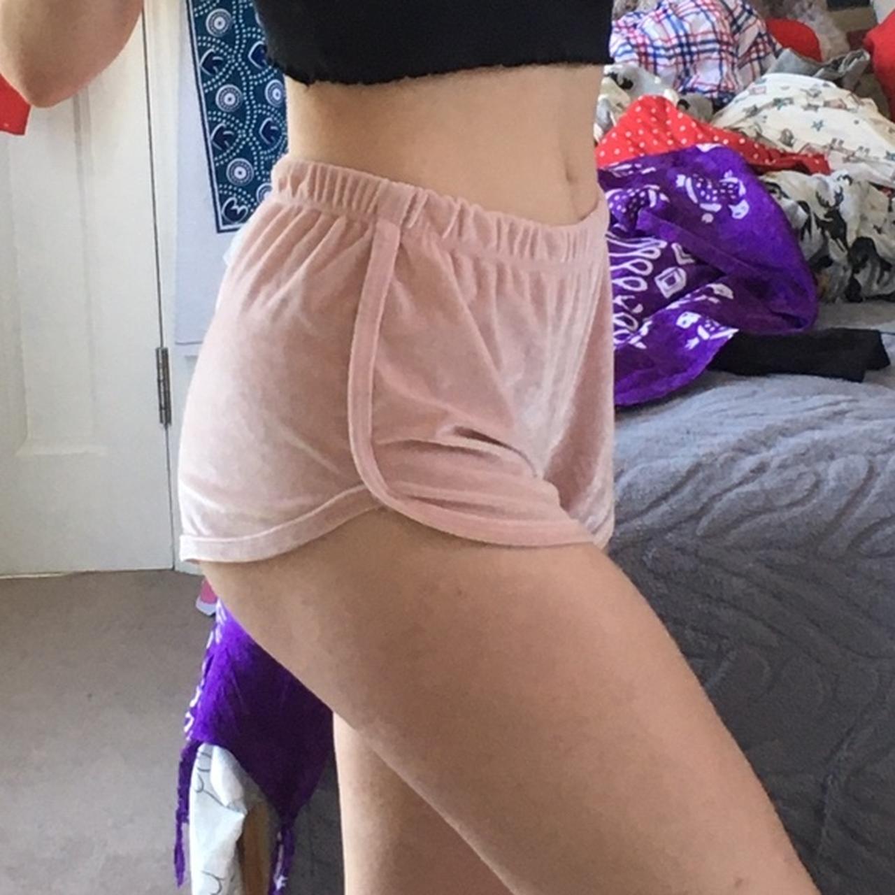 brandy melville pink velvet shorts