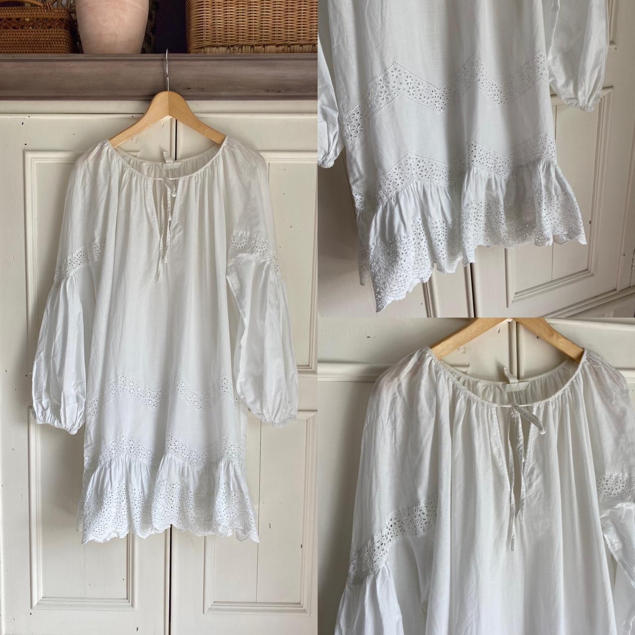 H&M white cotton broderie anglaise dress. Perfect... - Depop