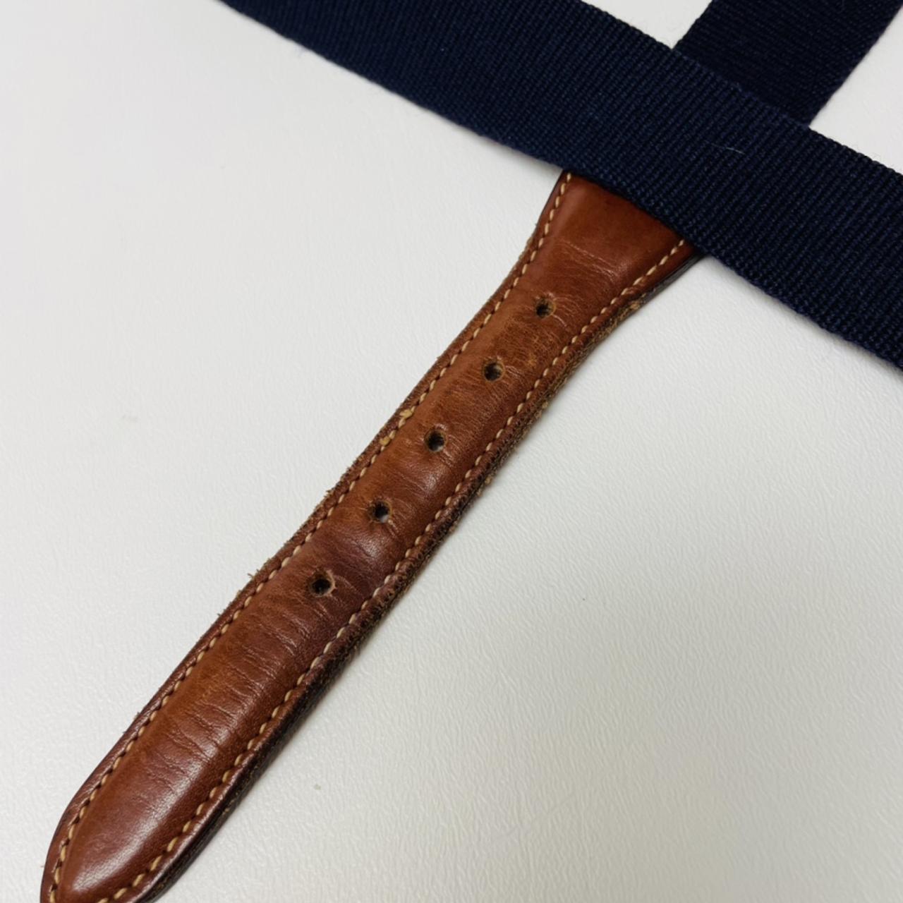 Vintage Trafalgar Leather & Canvas Belt with solid... - Depop