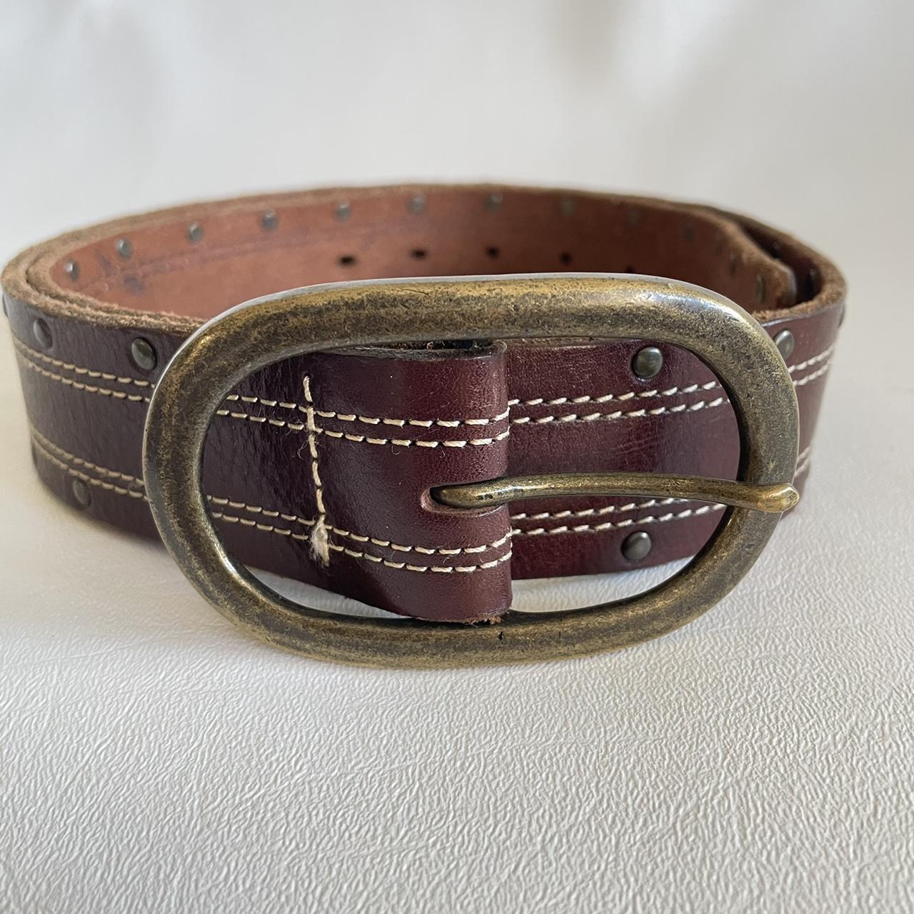 Brown Cattle Leather Belt. Excellent Condition!... - Depop