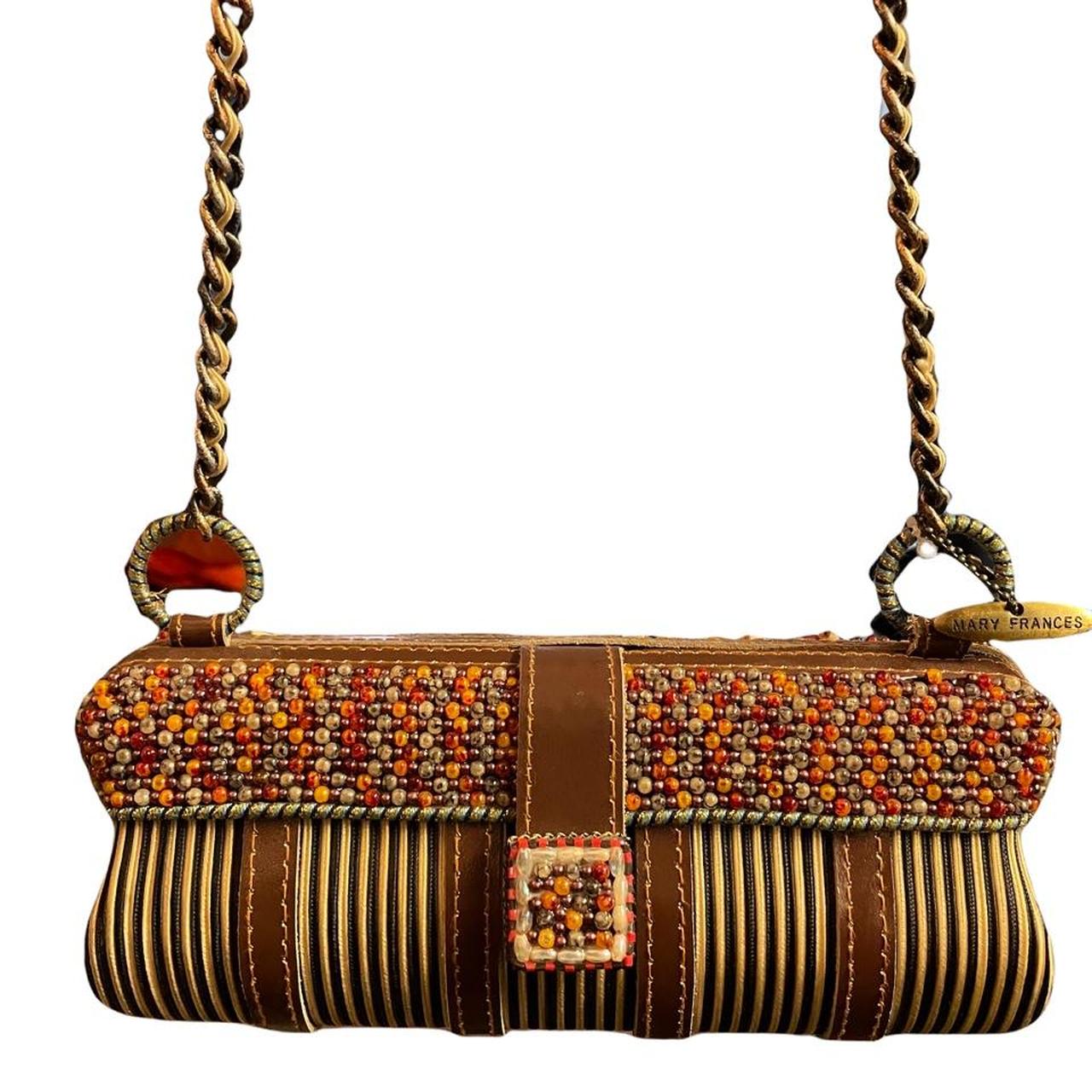 Vintage Mary Frances Wooden Embellished Shoulder Bag – parisdiva.com