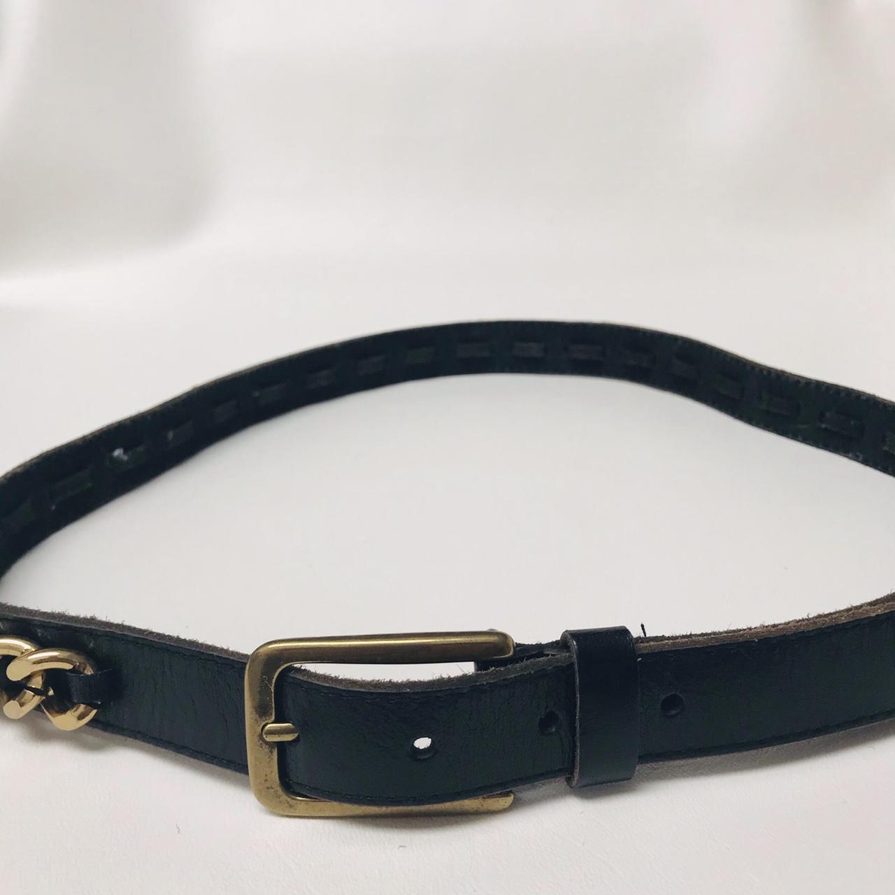 Women's Black and Gold Belt | Depop