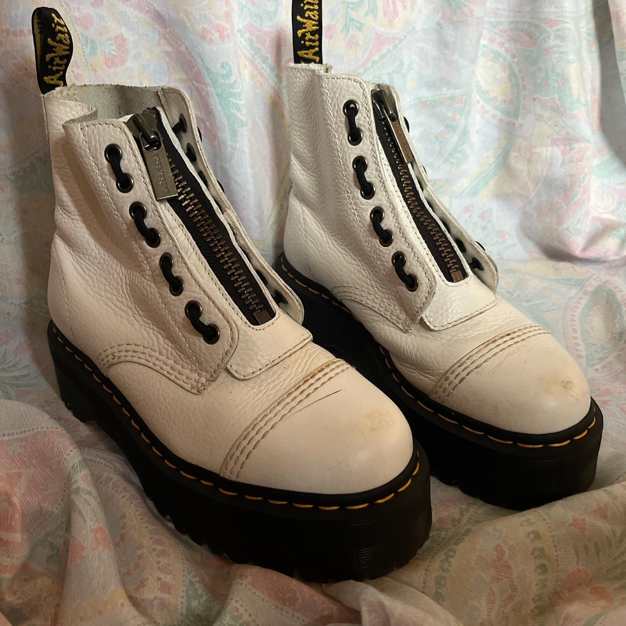 Dr Martens white Sinclair platform quad sole in size... - Depop