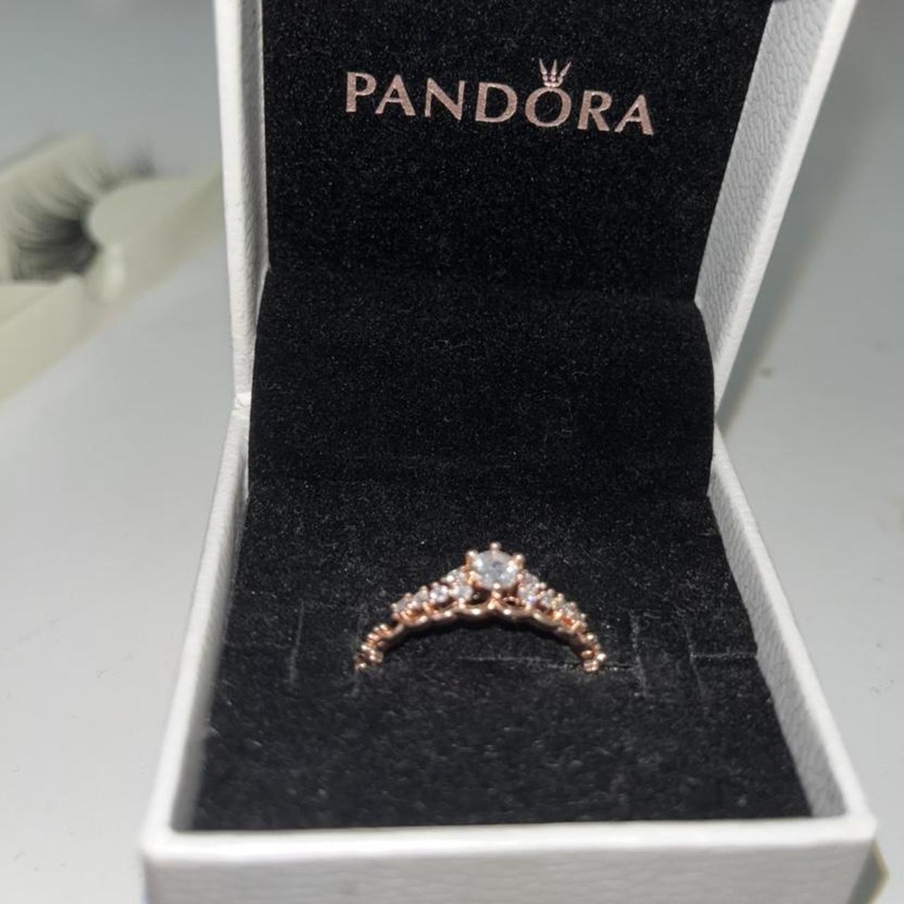 Pandora princess tiara ring with pandora box Size... - Depop