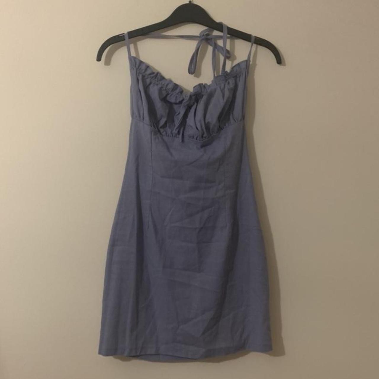 Selling purple tie up dress Size 8 UK - Depop
