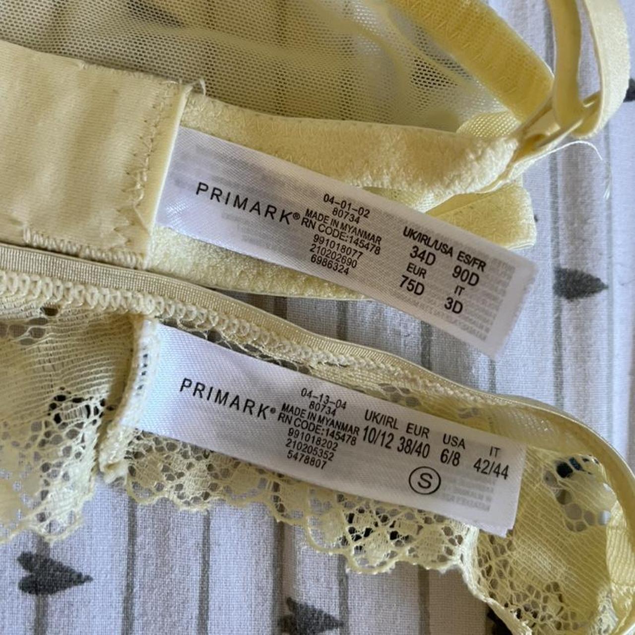 Primark yellow lace bra and knickers set. The bra is - Depop