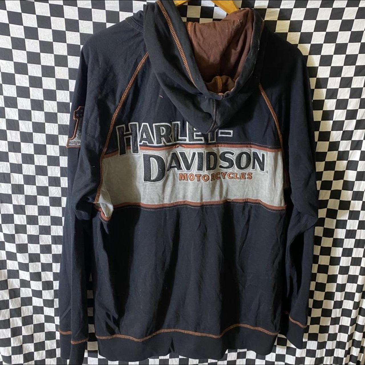 Men’s Vintage Embroidered Harley Davidson Hoodie Sz... - Depop