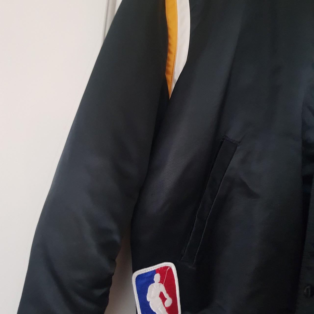 Brown and cream Los Angeles lakers varsity jacket - Depop