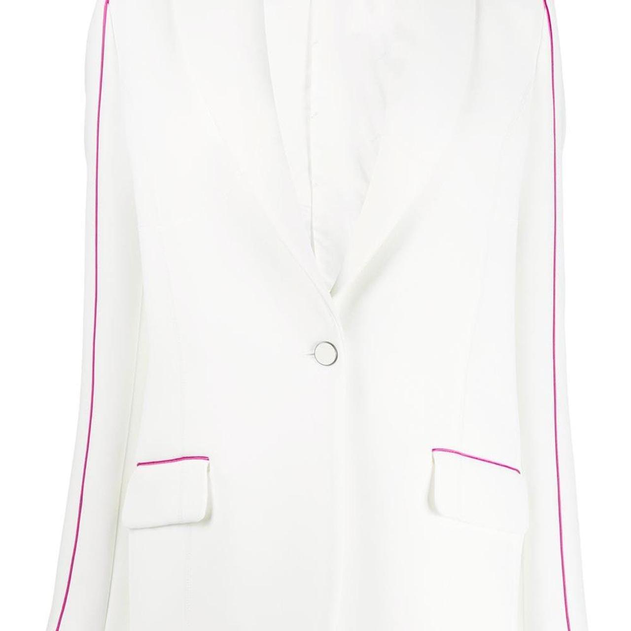 crepe offwhite blazer shoulder Pads printed... Depop