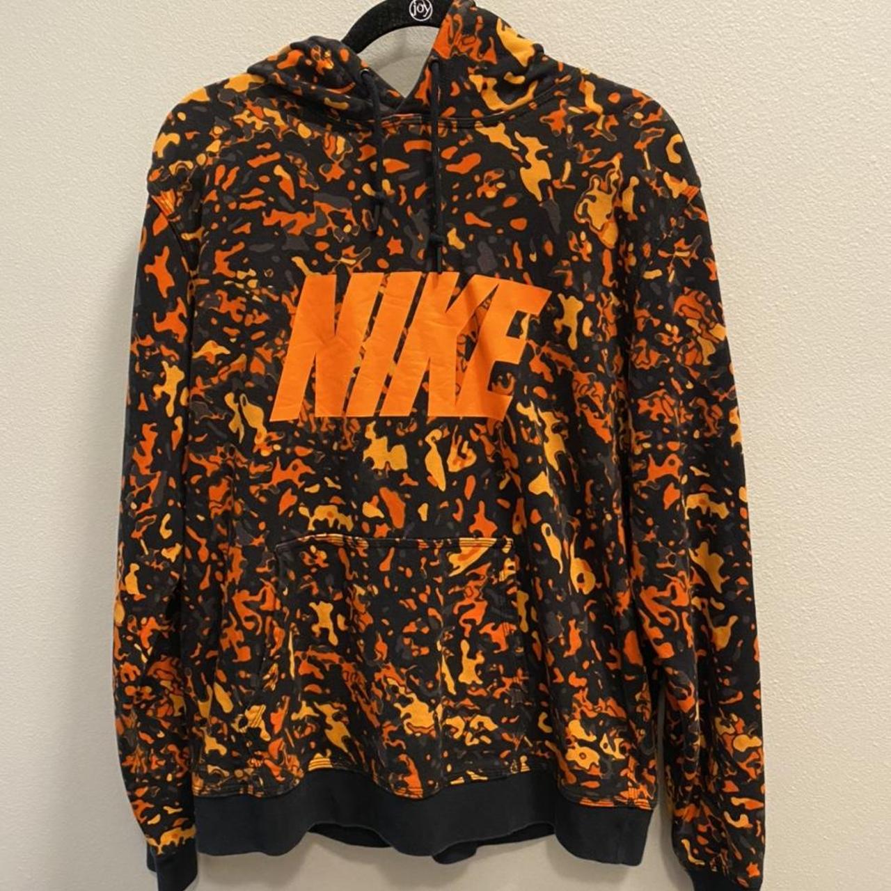 Neon Orange Camo Nike Hoodie Sweatshirt Color . Depop