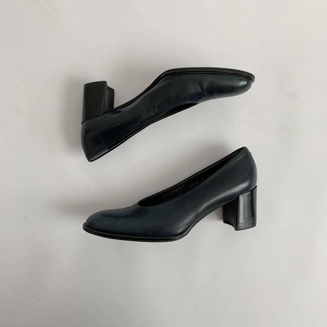 navy leather pumps