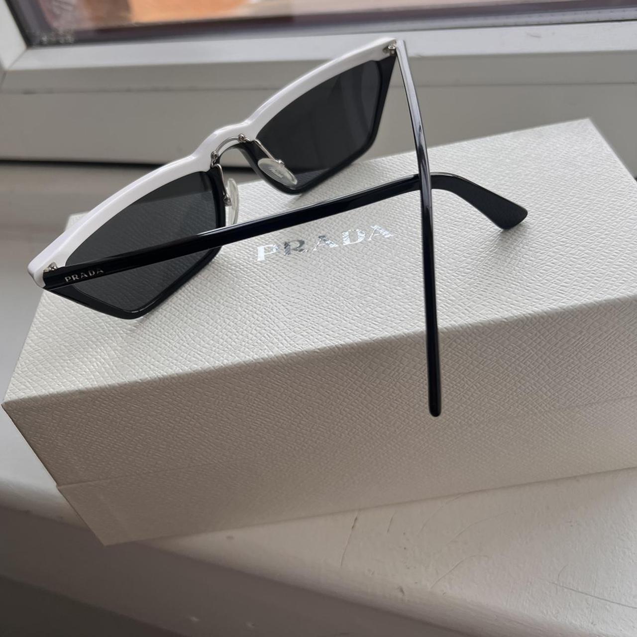 Prada Womens Black And White Sunglasses Depop 3443