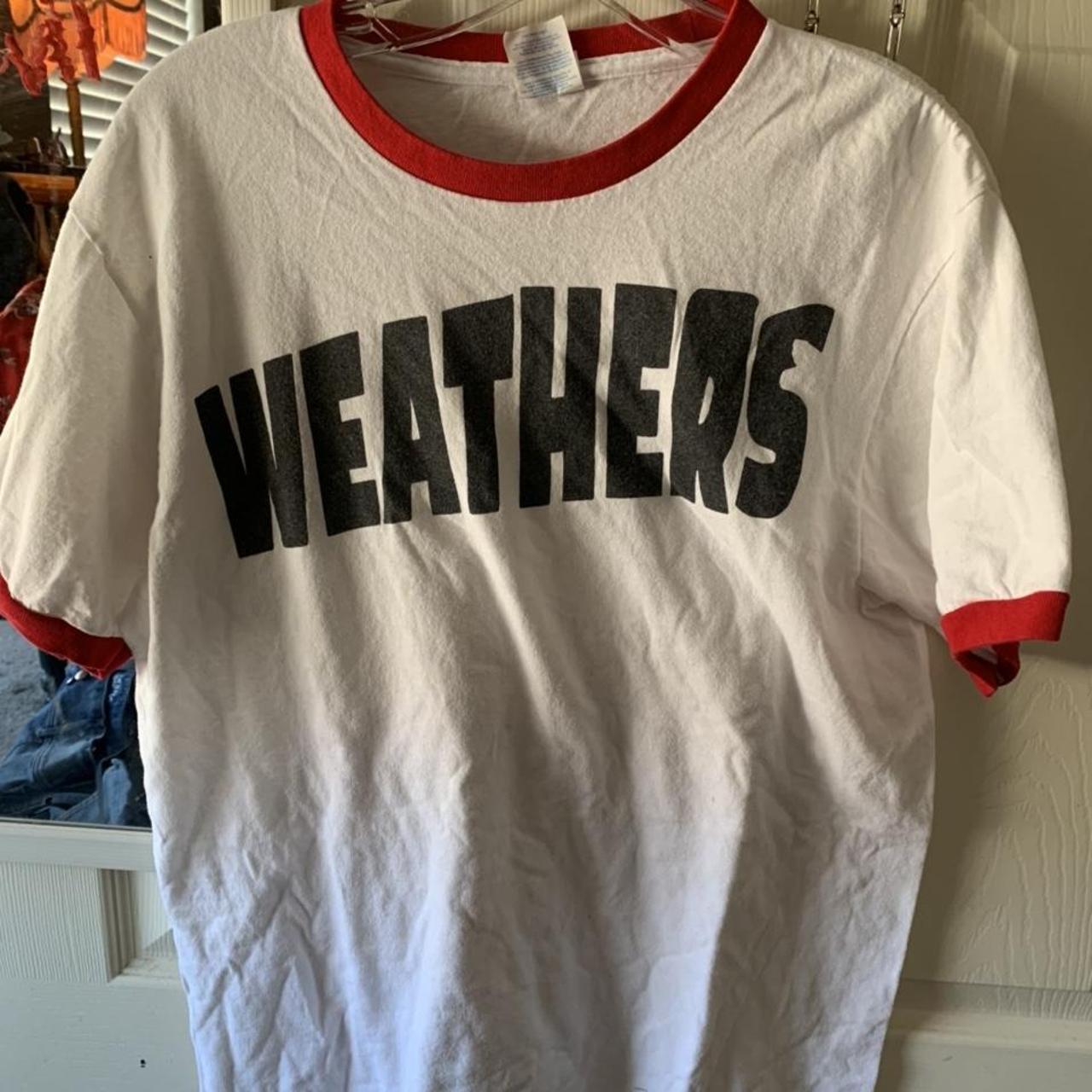 The Weathers band tee, white with red all around... - Depop