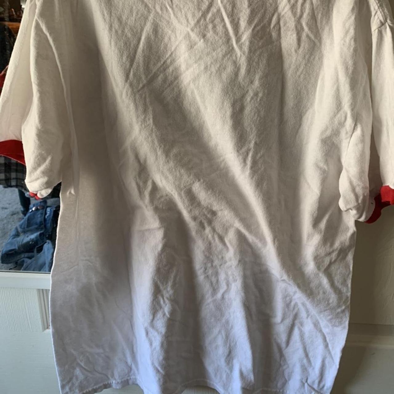 The Weathers band tee, white with red all around... - Depop