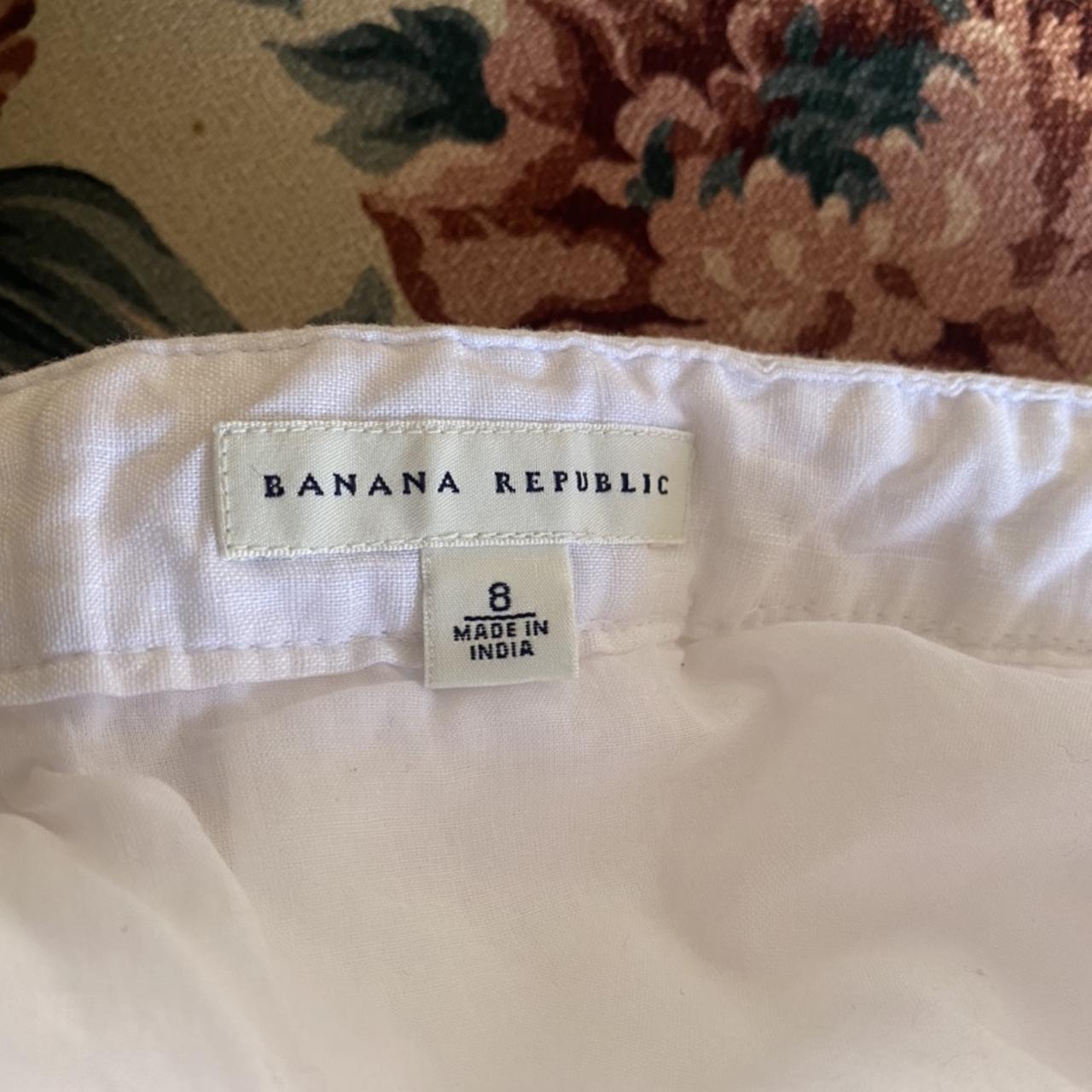 Banana Republic white linen skirt with 100 cotton... Depop