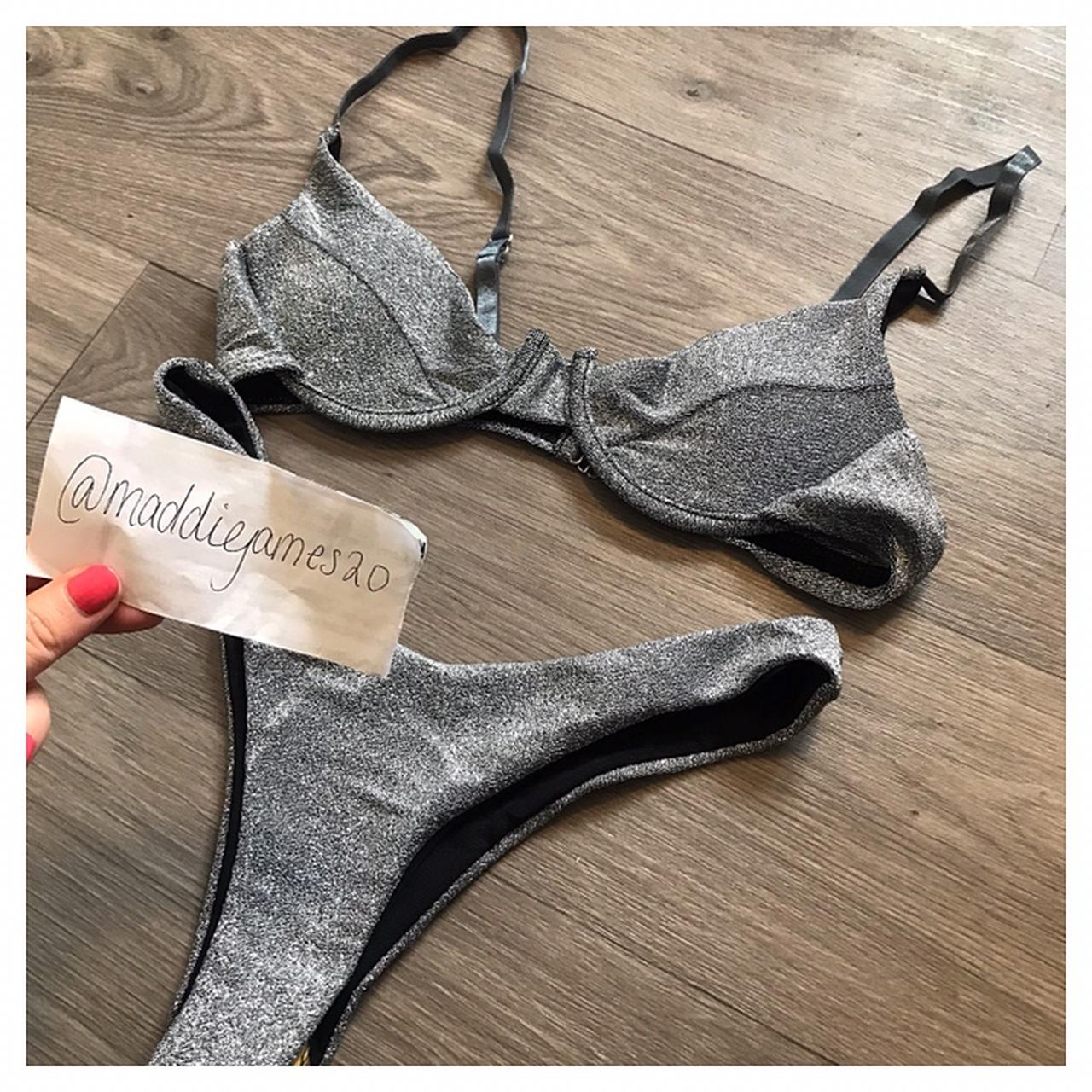 Sparkling, silver, Louis Vuitton swimsuit. Perfect - Depop