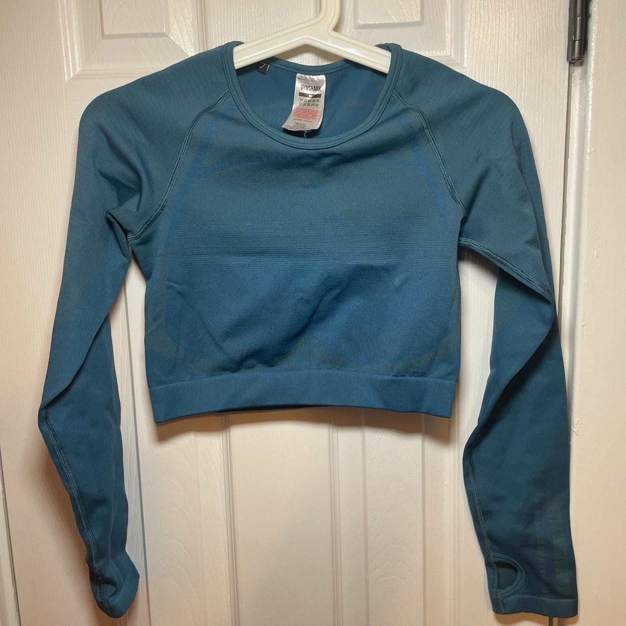 Gymshark Geo Seamless Long sleeve crop top #gymshark... - Depop