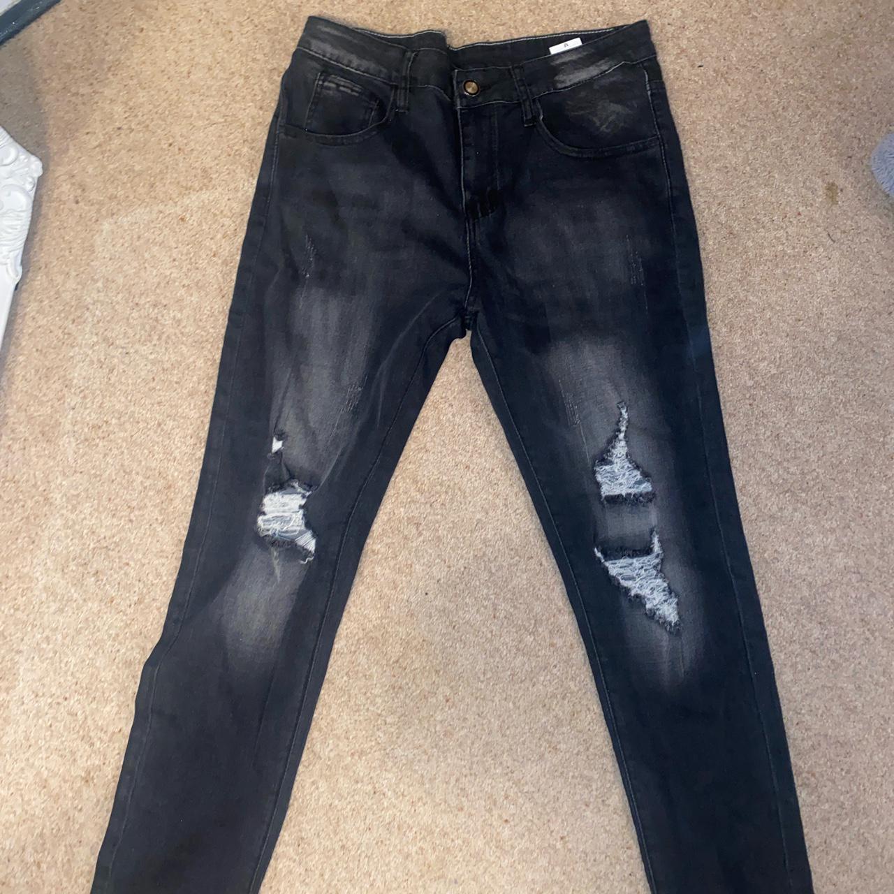 shein men’s ripped jeans 🤍never worn 🤍wrong size... - Depop
