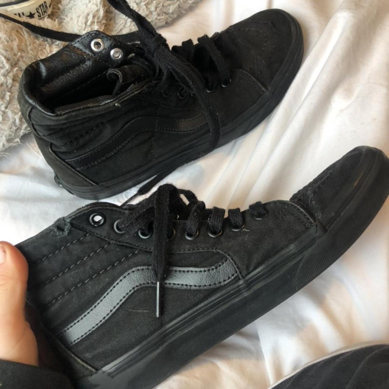 plain black vans size 5